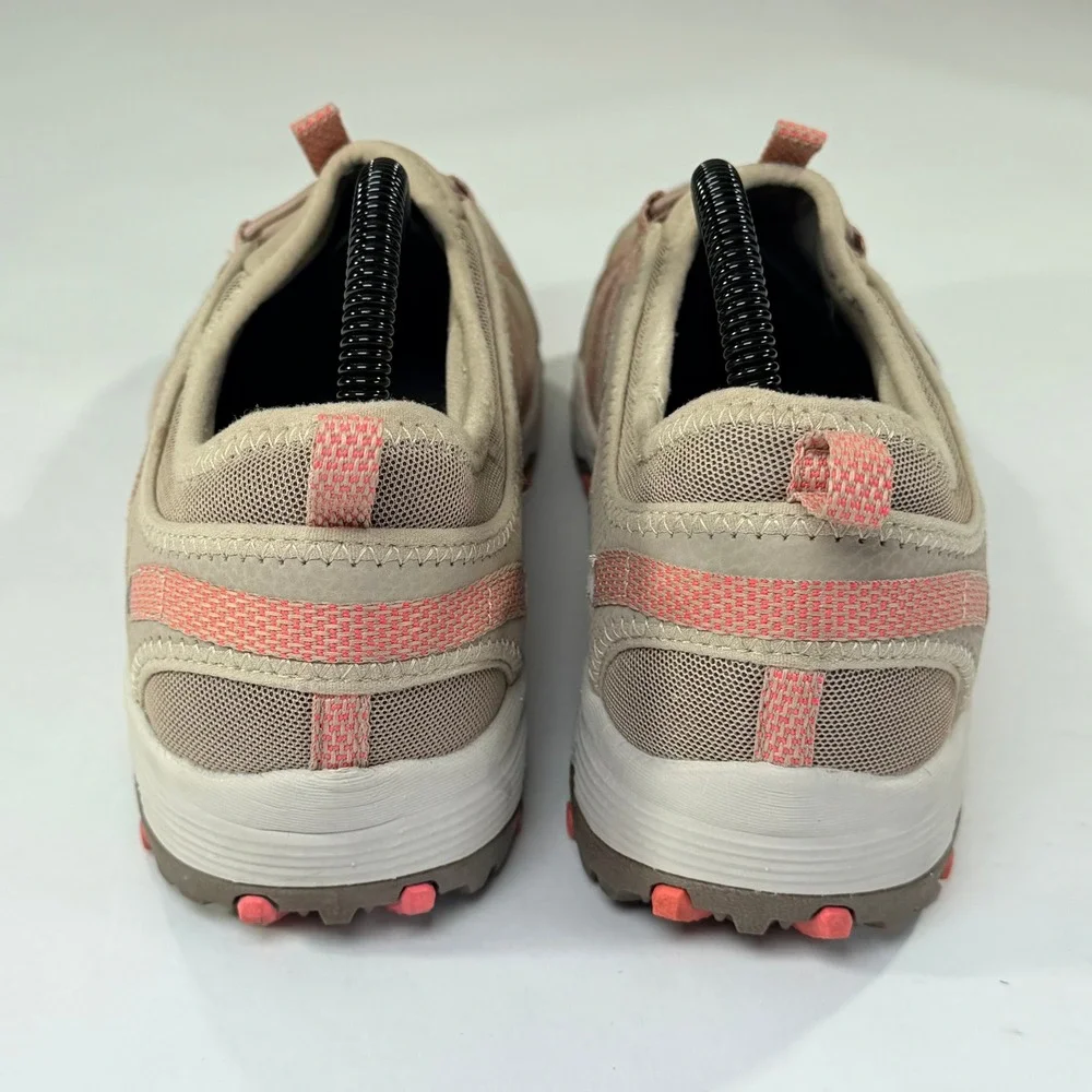 Skechers Seager Hiker Shoes Womens 10 Taupe Pink Bungee Athleisure Trail Slip On